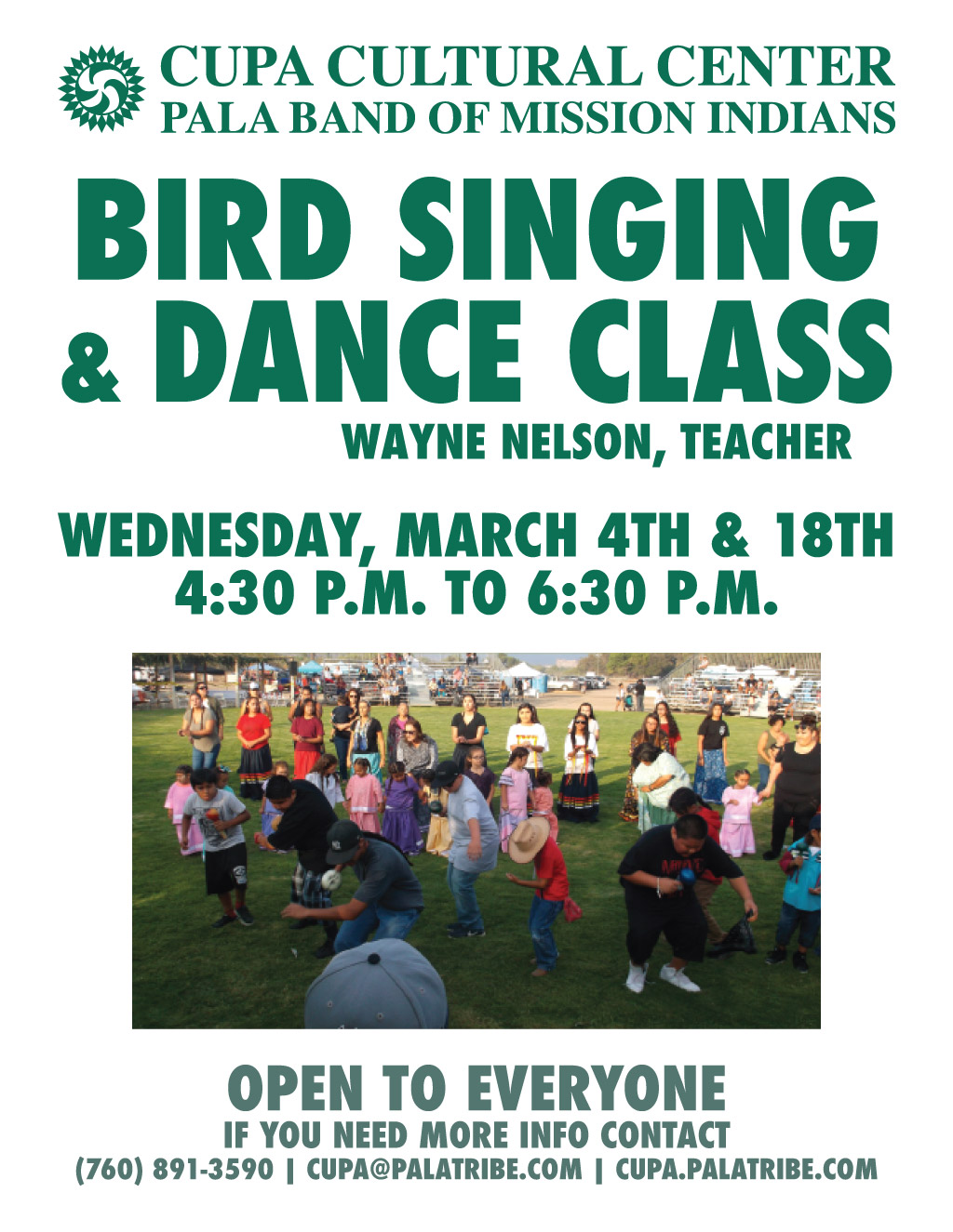 Pala Band California Cupa Cultural Center Event Bird Singing Dance Class