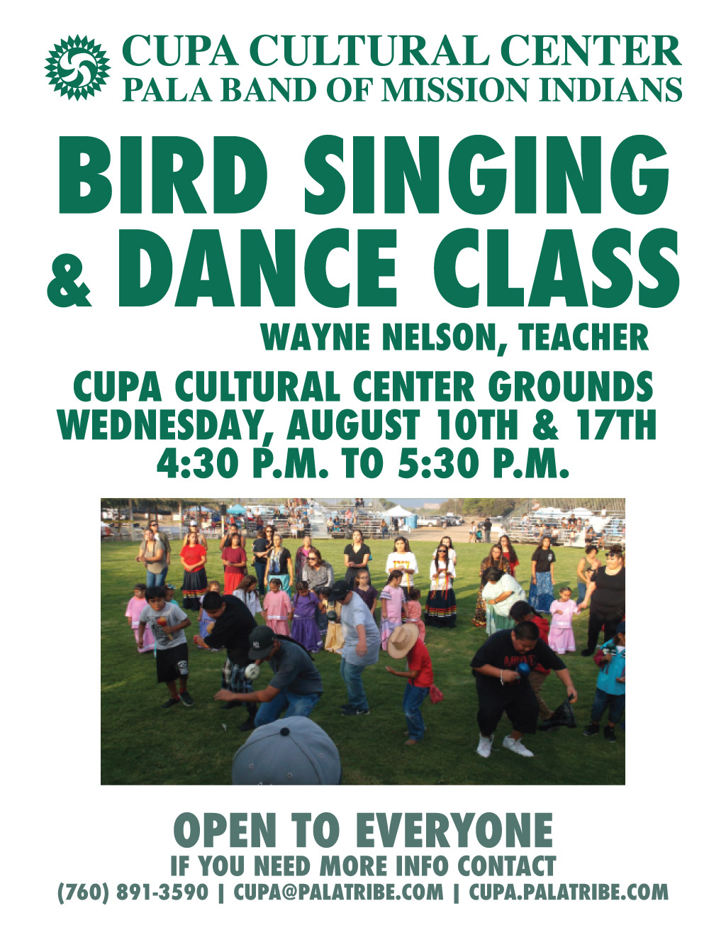 Pala Band California Cupa Cultural Center Event Bird Singing Dance Class