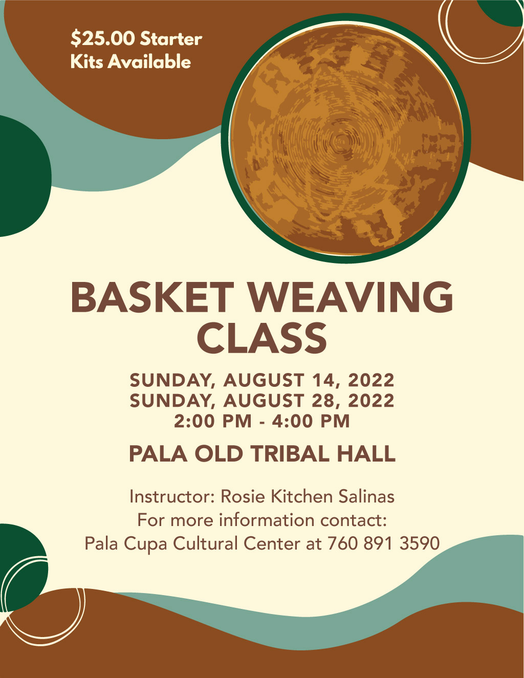 Pala Band of Mission Indians Pala Cupa Cultural Center Basket Weaving Class Old Tribal Hall