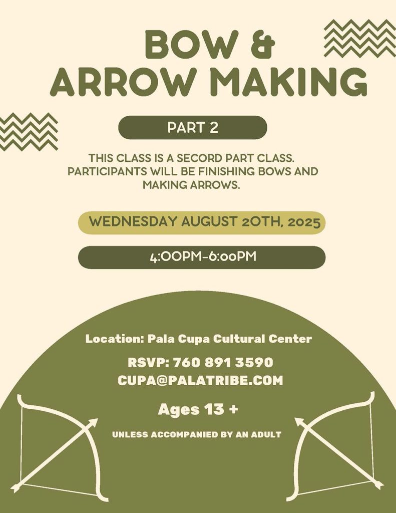Pala Band California Cupa Cultural Center Event Bow Making Class
