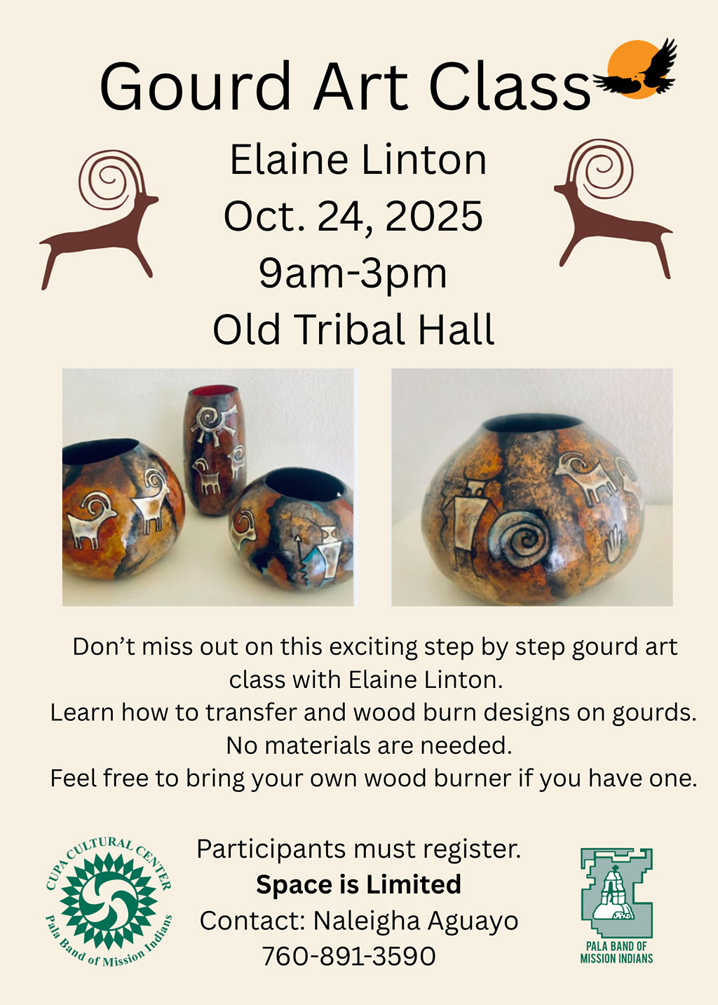 Pala Band California Cupa Cultural Center Event Gourd Art Class Elaine Linton